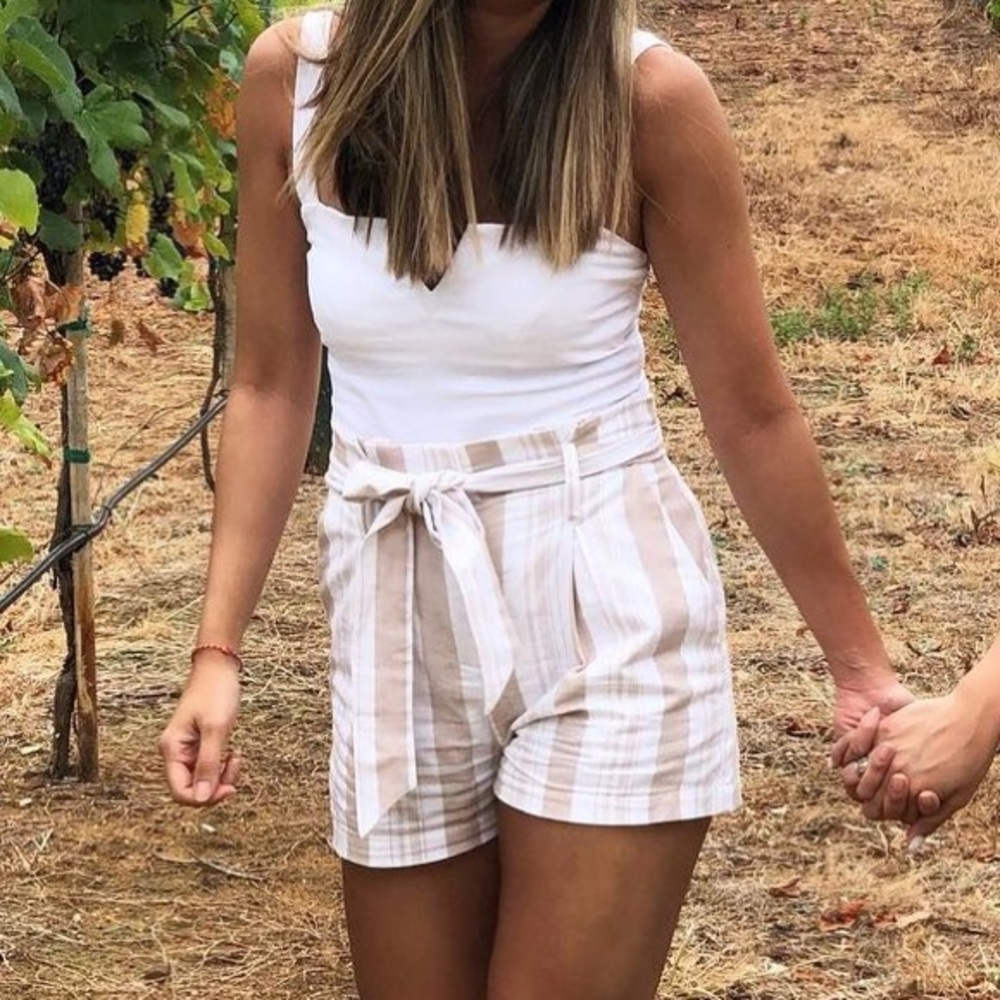 Socialite Paperbag Stripped Shorts